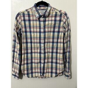 GUIDEBOAT CO Shirt Men’s S Indigo Bleeder Madras Plaid Long Sleeve Button Down